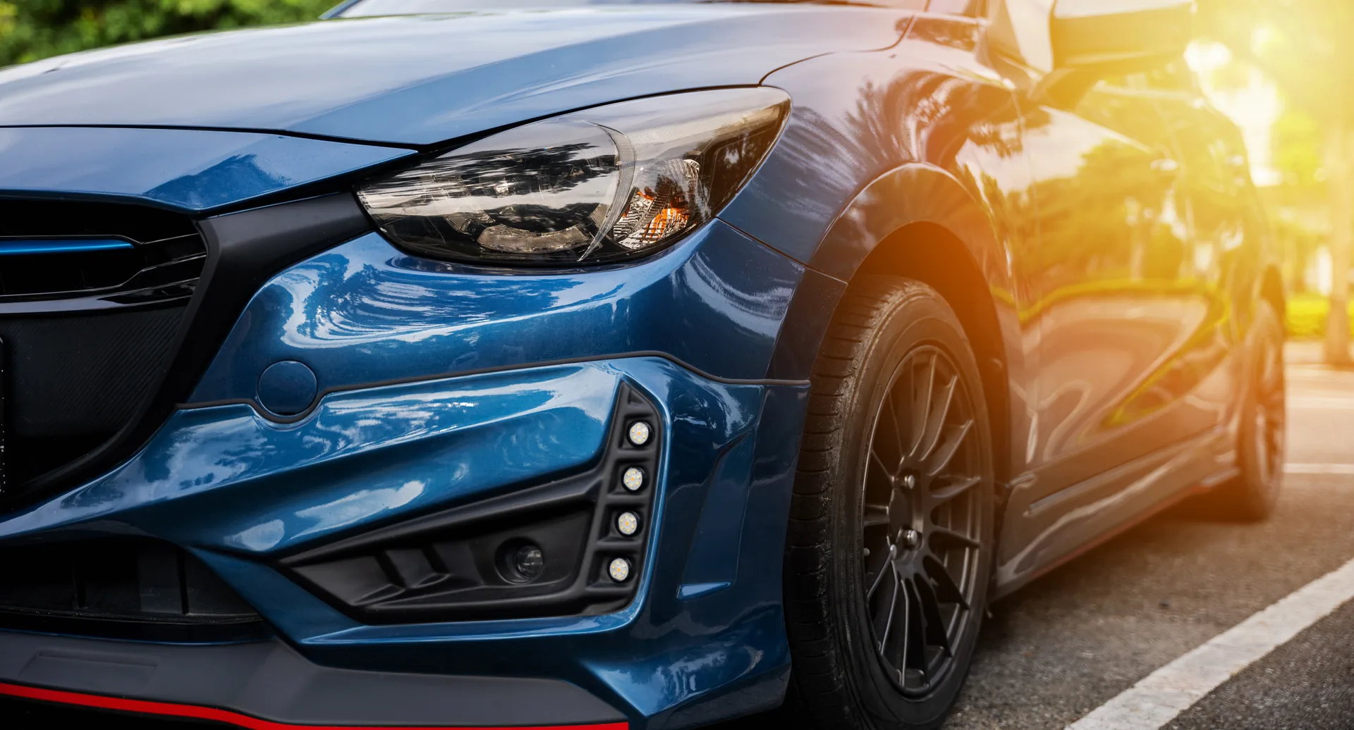 Clean shiny car at Jet Shine Car Wash